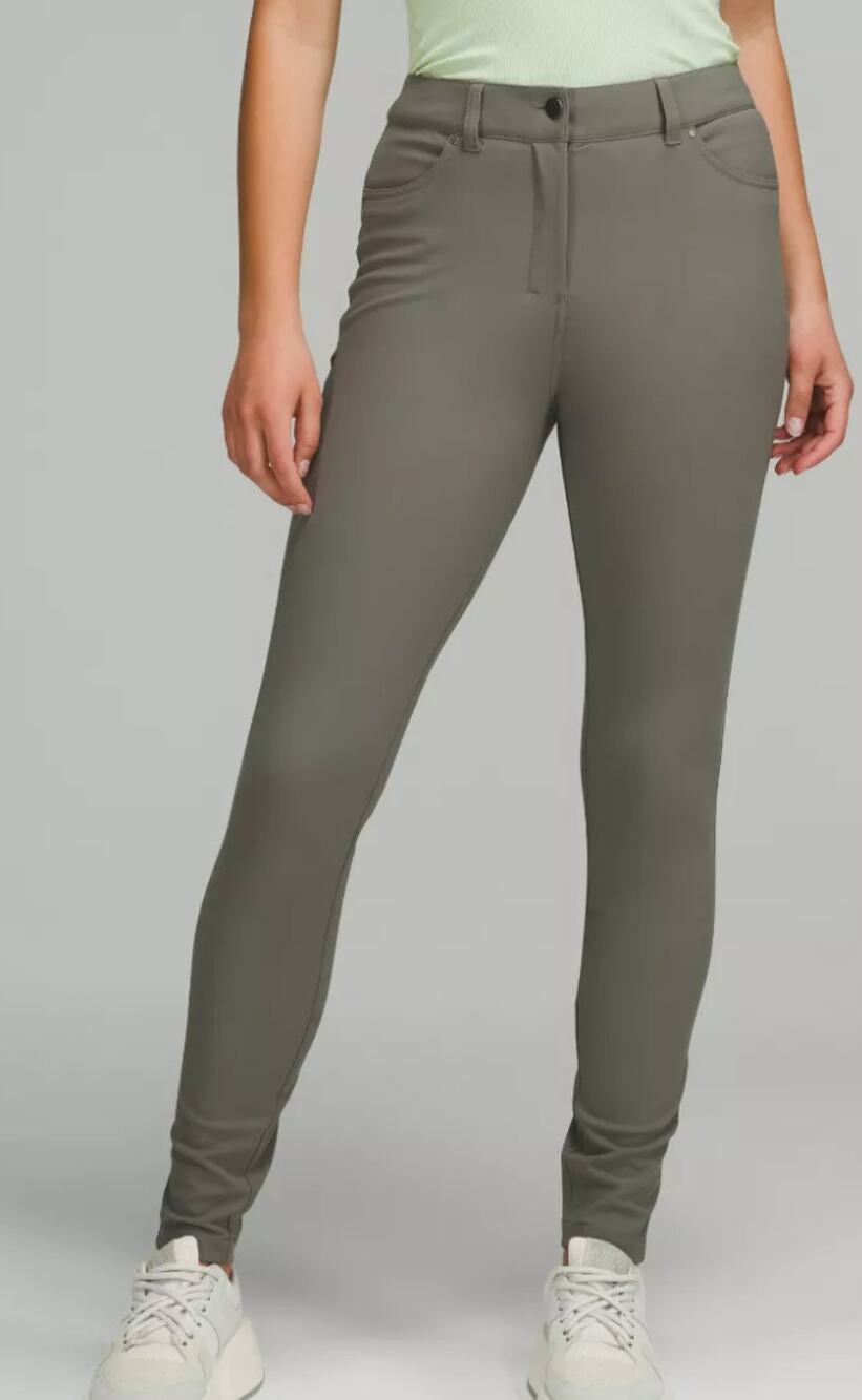 Lululemon City Sleek Slim-Fit High-Rise Pant Size 28 Olive Green Stretch